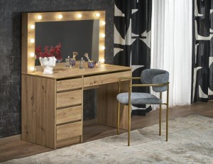 Duża toaletka z lustrem i LED artisan