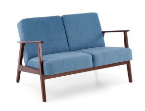 Niebieska dwuosobowa sofa retro