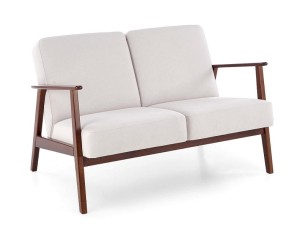 Sofa w stylu retro dwuosobowa jasny beż