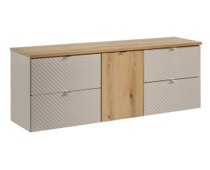 Duża wisząca szafka pod umywalkę z koszem na pranie