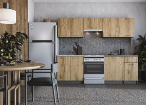 Komplet mebli kuchennych 240 cm dąb craft
