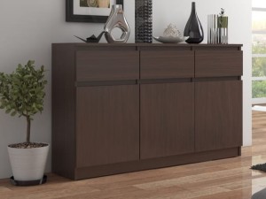 Komoda z półkami i szufladami wenge 140 cm