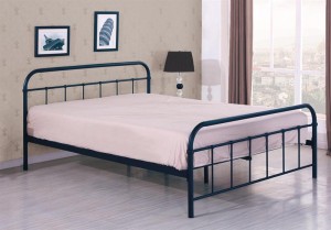 Pojedyncze łóżko metalowe loft czarne 90x200