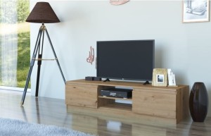 Prosta szafka RTV pod telewizor dąb 140 cm
