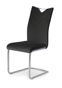 Czarne krzesło z ekoskóry na płozach, rączka