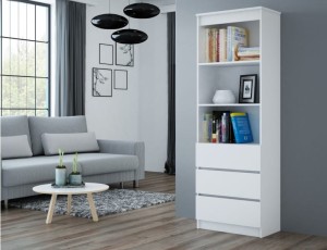 Biurowy regał z szufladami biały 180x60cm