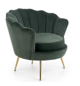 Elegancki fotel wypoczynkowy muszla, krzesło do salonu glam