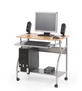 Metalowe biurko komputerowe na kółkach