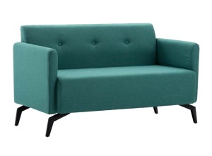 Elegancka sofa z grubym siedziskiem zielona