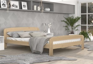 Dwuosobowe łóżko ze stelażem 180x200 cm sosna