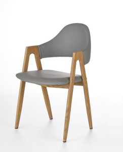 Nowoczesne krzesło z szarą tapicerką z ekoskóry