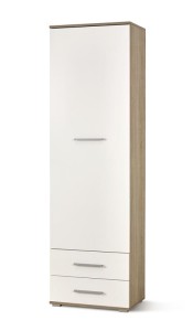 Regał biurowy z półkami szufladami, wąski słupek 60x200cm