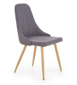 Loftowe krzesło do jadalni z szara tapicerką