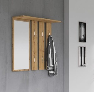 Lustro z wieszakiem i półką do przedpokoju artisan