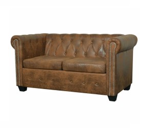 Elegancka sofa brąz do salonu, poczekalni, gabinetu