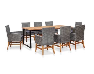 Ogrodowy stół z krzesłami, meble wypoczynkowe na taras szare