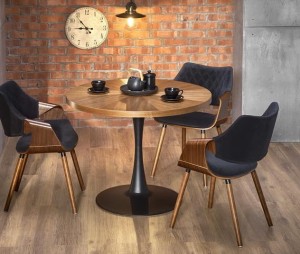 Okrągły industrialny stół do jadalni ⌀100 cm na nodze