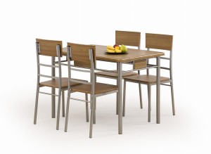 Komplet stołowy z krzesłami orzech 110x70