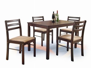 Zestaw stołowy z drewna stół + 4 krzesła espresso