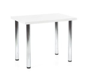 Biały stół kuchenny z chromowanymi nogami 90x60 cm