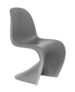 Szare nowoczesne krzesło do jadalni z polipropylenu