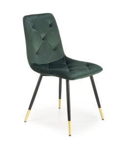 Eleganckie zielone krzesło do jadalni pikowane