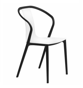 Polipropylenowe krzesło do jadalni biało-czarne