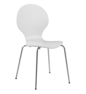 Lakierowane krzesło ze sklejki białe
