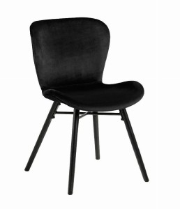 Czarne eleganckie krzesło retro velvet