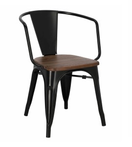Metalowe krzesło z oparciem loft czarne