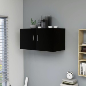 Ścienna szafka wisząca czarna 80 cm