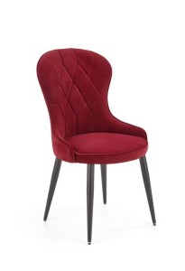 Eleganckie bordowe krzesło do jadalni glamour
