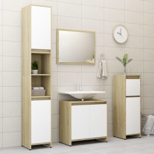 Klasyczne meble łazienkowe z lustrem dąb sonoma/biały