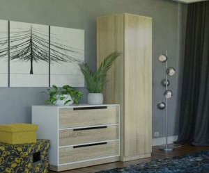 Wąska szafa na ubrania dąb sonoma 50x180 cm