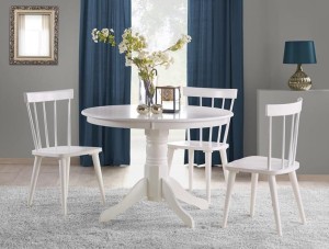 Okrągły stół do jadalni w kolorze białym Ø106cm