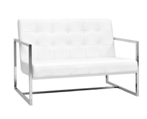Biała sofa klubowa w stylu glamour, do poczekalni, salonu