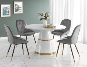 Biały okrągły stół stożkowy glam ø120 cm