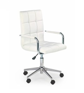 Białe krzesło obrotowe fotel do biurka