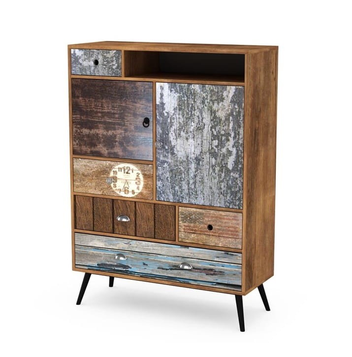 Wielobarwna-komoda-na-nóżkach-retro