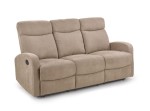 Trzyosobowa sofa beżowa rozkładana z podnóżkiem