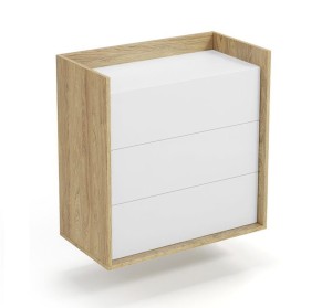 Komoda szafka z szufladami hikora/biały