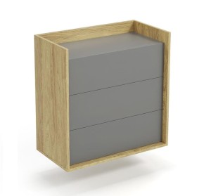 Szafka modułowa komoda z szuflami szary front