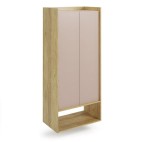 Modułowa szafa na ubrania z różowymi frontami