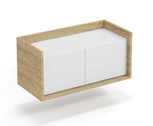 Niska szafka na ubrania z białymi frontami