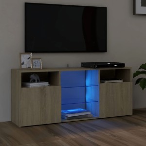 Komoda pod TV dąb sonoma + oświetlenie LED