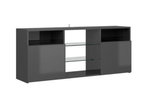 Szafka-pod-telewizor-szary-połysk