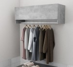 Wisząca szafka z drążkiem na ubrania szary beton