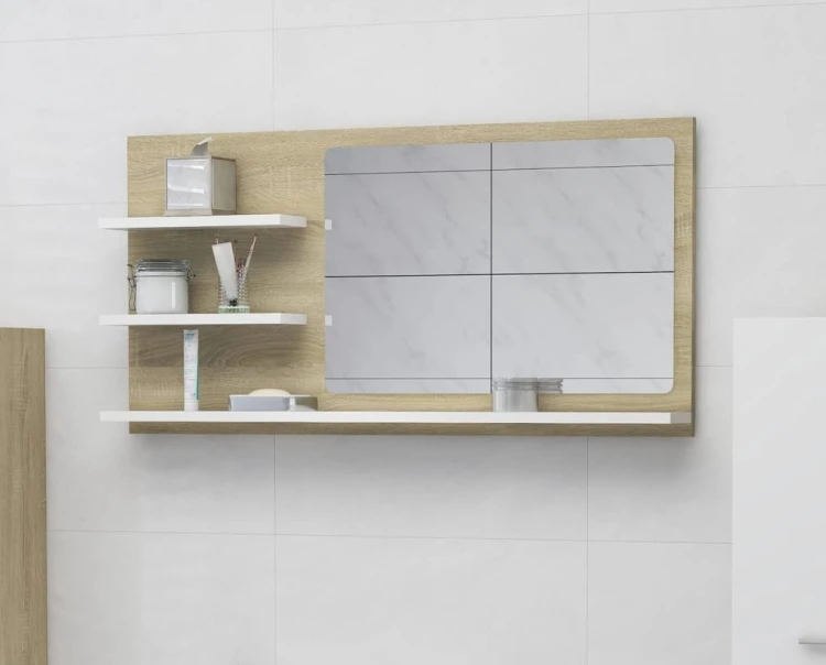 Lustro-łazienkowe-z-półkami-sonoma-z-białym