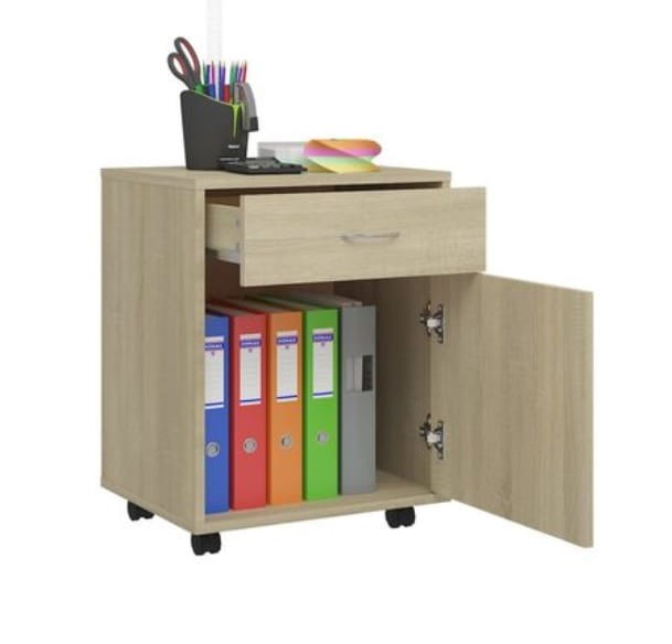 Szafka-biurowa-na-kółkach-dąb-sonoma