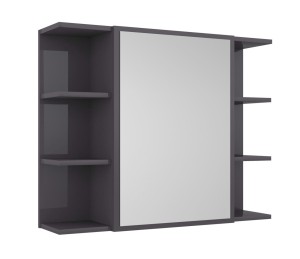 Szafka łazienkowa wisząca z lustrem szary połysk